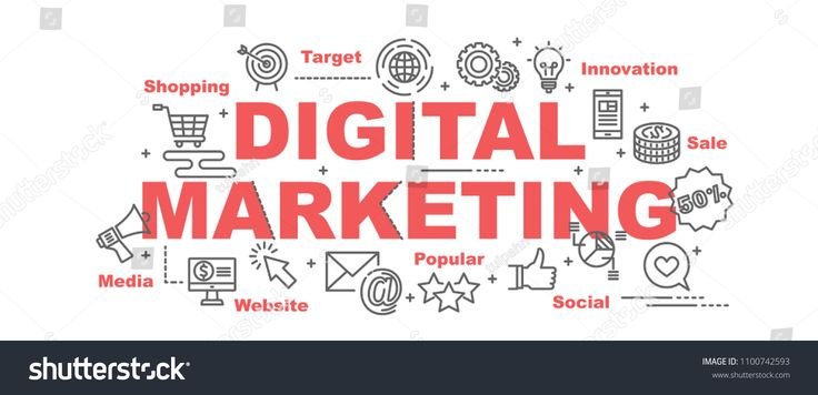 digital marketing vector banner design concept stock vector (royalty free) 1100742593 shutterstock